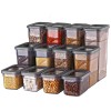 Set GinzaMaison cu capac transparent pentru pastrare si depozitare alimente, 12 Cutii (4X1580 ml, 4X1100 ml, 4x580ml), Culoare Antracit