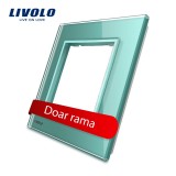 Cumpara ieftin Rama simpla Livolo din sticla verde pentru priza si module media