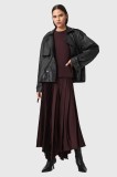 AllSaints fustă JAX culoarea bordo, midi, evazați, W065RD