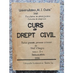 Curs De Drept Civil Partea Generala, Persoane Si Bunuri Editi - V. Negru , B601