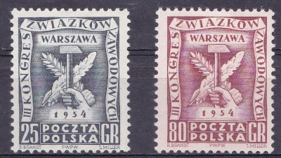 TSV % - 1954 MICHEL 847-848 POLONIA, MNH/** LUX foto