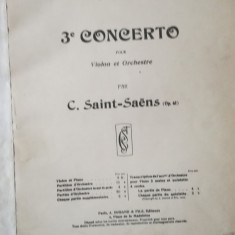 3e Concerto pour violon et orchestre - C. Saint-Saens PARTITURA, IPCAR magazin