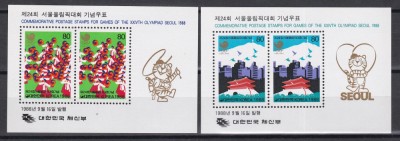Coreea de Sud 1988 - Jocurile Olimpice - Seul, 2 Colite, MNH foto