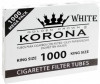 Tuburi tigari pentru injectat tutun Korona filtru alb 1000 bucati