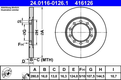 ATE 24.0116-0126.1 Disc frana foto