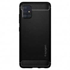 Husa Antisoc Spigen Rugged Armor pentru Samsung Galaxy A51, Negru foto