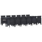 vidaXL Set de masă pentru grădină 13 pcs Antracit Ratan Polt 3378773
