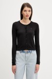Tommy Jeans cardigan din bumbac culoarea negru, light, DW0DW20976