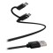 TNB microUSB / USB-C to USB CABLE charge, synchro, 1m, bk &quot;TCUSB2IN1&quot; (timbru verde 0.08 lei)
