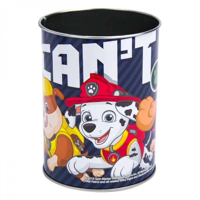 Suport metalic pentru pixuri si creioane, model paw patrol, 7,5×10 cm Suport metalic pentru pixuri si creioane, model paw patrol, 7,5×10 cm