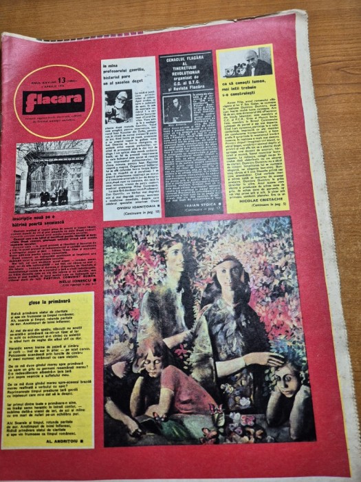 flacara 3 aprilie 1976-art foto sfantu gheorghe covasna,moeciu,cenaclul flacara