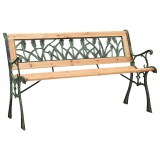 Cumpara ieftin Banca de gradina, 122 cm, fonta si lemn masiv de brad