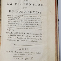 VOYAGE DE LA PROPONTIDE ET DU POINT - EUXIN par J. B. LECHEVALIER, VOL. I - PARIS, 1800