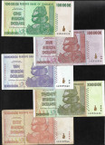 Cumpara ieftin Rar! Set Zimbabwe 1 + 5 + 10 + 20 + 50 miliarde dolari dollars 2008, Africa