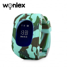 Ceas Smartwatch Pentru Copii Wonlex Q50 cu Functie Telefon, Localizare GPS - Camuflaj Verde, Cartela SIM Cadou foto