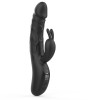 Vibrator Realistic Thrusting Rabbit, 9 Moduri Vibratii, 9 Moduri Impingere, Silicon, USB Magnetic, Display LCD, Negru, 23.5 cm, Passion Labs