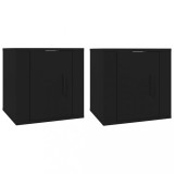 Cumpara ieftin Dulapuri TV montate pe perete, 2 buc., negru, 40x34,5x40 cm