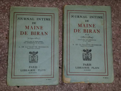Journal intime de Maine de Biran 2 vol foto