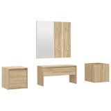 Cumpara ieftin Set de mobilier pentru hol, stejar sonoma, lemn prelucrat