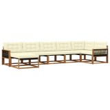 vidaXL Set de canapele de exterior cu pernă 7 pcs Natural și Crem 3381566