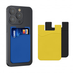 Set 3 Card pocket Kwmobile pentru telefoane, Multicolor, Silicon, KWM000010CX009C