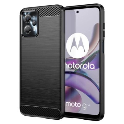 Husa pentru Motorola Moto G13 / G23 - Techsuit Carbon Silicone - Black foto