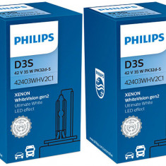 Set 2 Buc Bec Xenon Philips D3S 35W 42V PK32d-5 WhiteVision Gen2 42403WHV2C1