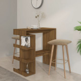 Masă Bar Gossi Stejar Maro 100x50x101.5 cm PAL, Raft Depozitare, Bucătărie/Living