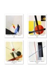 Set de 4 imagini abstracte geometrice, imprimeu artistic neframat, dimensiune poster: 28 x 35 cm, h&acirc;rtie artistică premium, decor perete, poster de &icirc;n