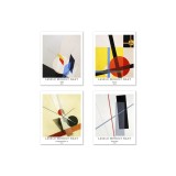 Set de 4 imagini abstracte geometrice, imprimeu artistic neframat, dimensiune poster: 28 x 35 cm, h&acirc;rtie artistică premium, decor perete, poster de &icirc;n