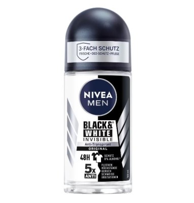 Deodorant roll on Nivea Men Invisible for Black and White Invisible Anti-Transpirant, 48H, 50ml foto