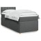 Pat box spring cu saltea, gri &icirc;nchis, 90x190 cm, textil