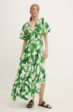 Answear Lab rochie culoarea verde, maxi, evazată
