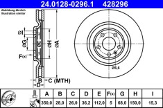 ATE 24.0128-0296.1 Disc frana