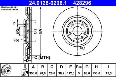 ATE 24.0128-0296.1 Disc frana foto