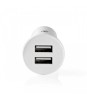 Incarcator auto bricheta cu 2 iesiri USB A 4.8A alb Nedis
