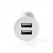 Incarcator auto bricheta cu 2 iesiri USB A 4.8A alb Nedis