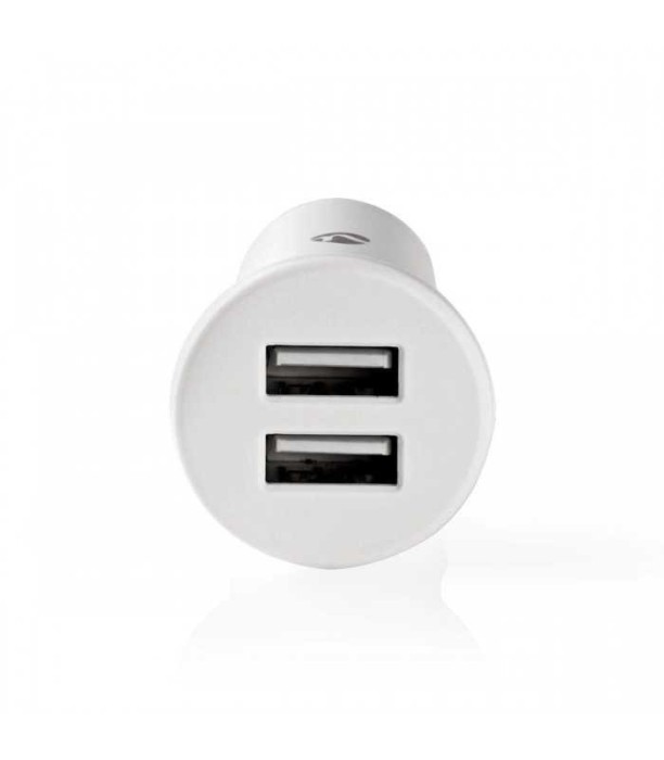 Incarcator auto bricheta cu 2 iesiri USB A 4.8A alb Nedis