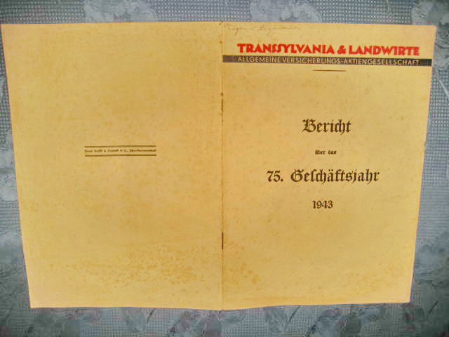 5723-I-Raport 1943 Asigurari Transsylvania &amp; Landwirte.