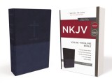 NKJV, Value Thinline Bible, Standard Print, Imitation Leather, Blue, Red Letter Edition
