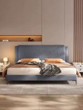 Pat Lyra 180x200 cm Tapitat Catifea Gri Somiera Inclusa ML 2432
