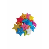 Accesorii creatie - nasturi stelute plastic, diverse culori, 20mm, set 20 buc, Colorarte