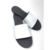 Papuci de dama din piele White Elisa