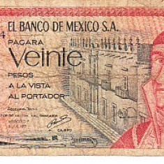 M1 - Bancnota foarte veche - Mexic - 20 pesos - 1977