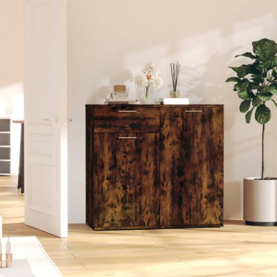 vidaXL Dulap, stejar fumuriu, 80x36x75 cm, lemn compozit foto