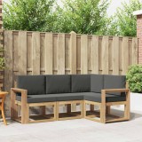 vidaXL Set de canapele de exterior cu pernă 4 pcs Alb și antracit 3387566