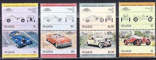A12 S5 9 - Timbre foarte vechi - Saint Lucia - masini de epoca