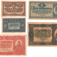 SV * Ungaria 20 - 50 FILLER 1 - 2 - 20 KORONA 1920 G / F+