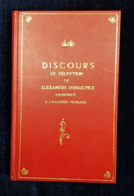 DISCOURS DE M. ALEXANDRE DUMAS FILS REPONSE DE M. HAUSSONVILLE - PARIS, 1875 foto