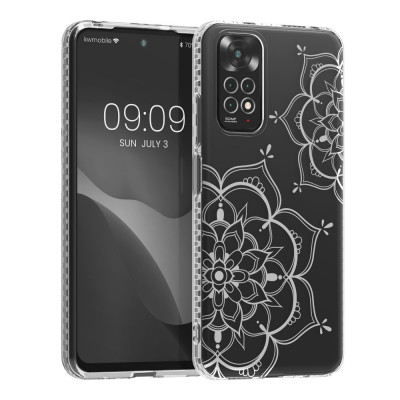 Husa Kwmobile pentru Xiaomi Redmi Note 11/Redmi Note 11s, Silicon, Transparent/Argintiu, 57822.03 foto